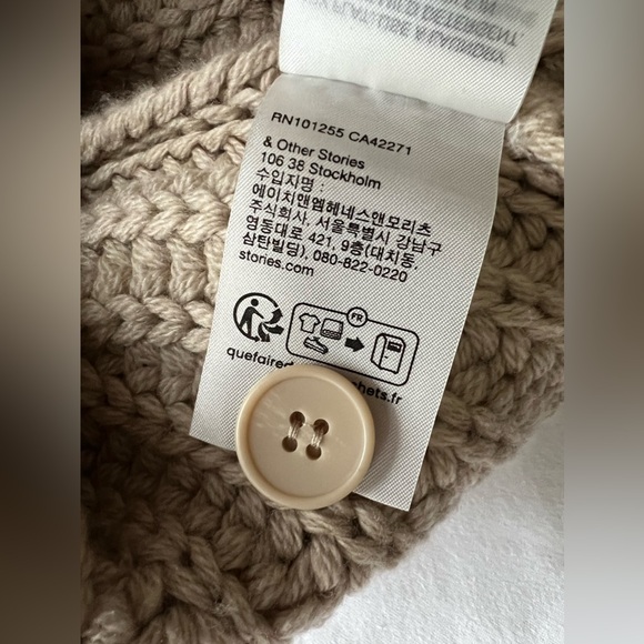 & Other Stories 100% Wool Sweater with Tie - Picture 9 of 9